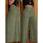 Calça Pantalona de Linho com Bolsos