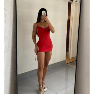 Vestido Curto Costa Nua de Amarrar