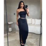 Conjunto Cropped Ombro a Ombro Saia