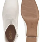 Bota Branca Feminina Stretch Bico Quadrado