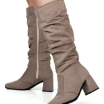 Bota Feminina Lumiss Cano Longo Enrugada Slouchy
