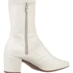 Bota Branca Feminina Stretch Bico Quadrado