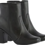 Bota Cano Curto Salto Alto Grosso Bico Quadrado