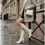 Bota Feminina Stretch Cano Alto Bico Quadrado