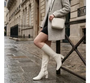 Bota Feminina Stretch Cano Alto Bico Quadrado