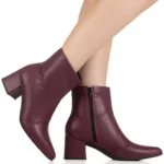 Bota Feminina Bico Fino Cano Curto