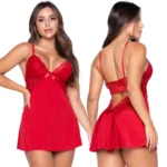 Camisola Sexy com Calcinha Renda Regulável