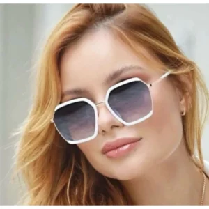 Óculos de Sol Feminino Retangular Retrô Lente UV400