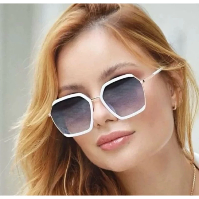Óculos de Sol Feminino Retangular Retrô Lente UV400