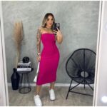 Vestido Feminino Midi Tubinho Tomara que Caia