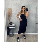 Vestido Feminino Midi Tubinho Tomara que Caia