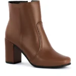 Bota Feminina Lumiss Salto Alto Grosso Cano Curto