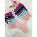 Calcinhas Tanga Fio Microfibra com Renda