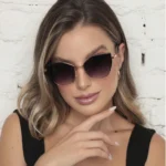 Óculos de Sol Feminino Gatinha Retrô Luxo UV400