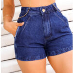 Short Jeans Feminino Cintura Alta