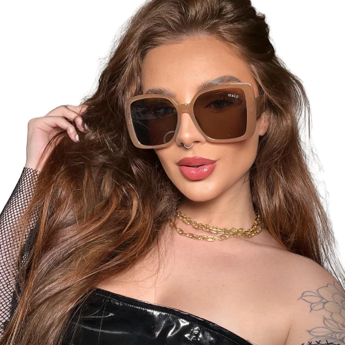 Óculos de Sol Feminino Quadrado Luxo Grande Oversized