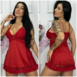 Camisola com Detalhes em Renda Sem Bojo