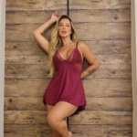 Camisola Sexy Renda Costa Nua Sem Bojo