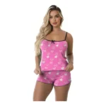 Kit com 4 Conjuntos Femininos Baby Doll Pijama