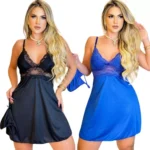 2 Camisola com Calcinha Fio Pijama Baby Doll