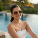 Óculos de Sol Feminino Retangular Retrô Lente UV400
