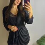 Camisola Sexy com Hobby de Renda Alça Regulável