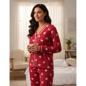 Pijama Feminino Americano Inverno com Botões