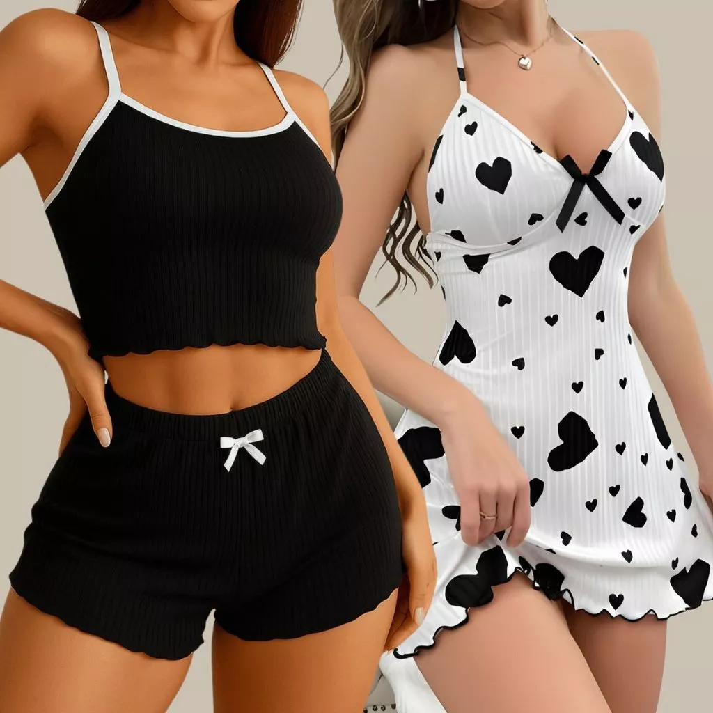 Kit com 2 Baby Doll Feminino Camisola e Pijama
