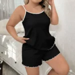 Babydoll Plus Size Feminino Pijama Verão liso Canelado