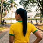 Camiseta Baby Look Feminina Manga Curta Seleção Brasileira