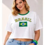 Cropped Oversized Plus Size para Torcer para o Brasil