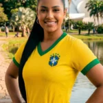 Camiseta Baby Look Feminina Manga Curta Seleção Brasileira