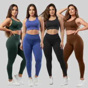 Kit 4 Conjuntos Calça Legging Fitness Roupas Feminina Academia