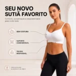 Kit 3 Top Sutiã Sem Costura com Alça Ajustável
