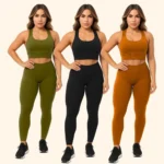 Kit 03 Conjuntos Calça Legging e Top Roupas para Academia