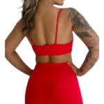 Conjunto Fitness Virginia Top Shorts Meia Coxa Cintura Alta