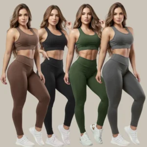 Kit 4 Conjuntos Calça Legging e Top Roupas Femininas